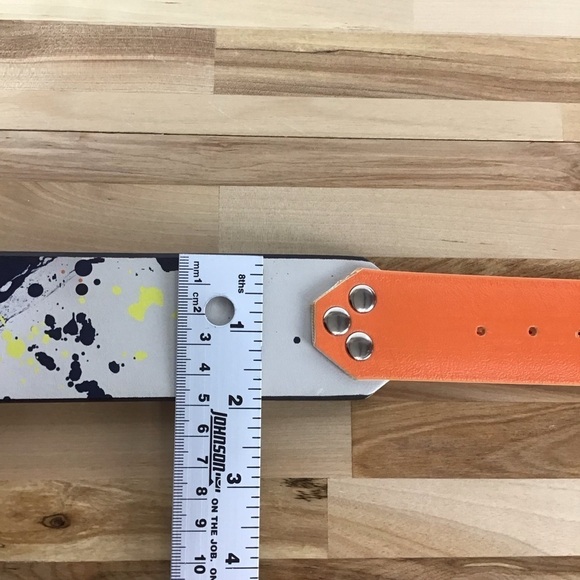 Mad Cow genuine leather Naruto dog collar limited edition orange white handmade - Picture 14 of 16